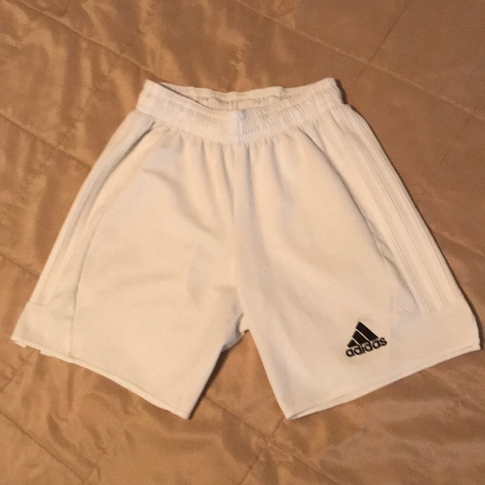 White adidas basketball shorts
